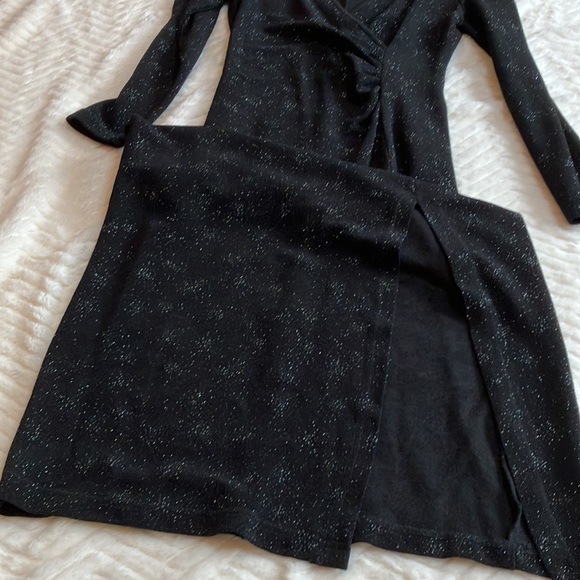 Vintage Sparkling Evening Black Gown Stretch Material Sz 6 - Picture 3 of 7